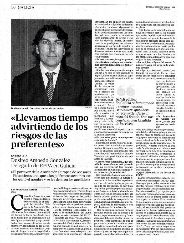 Entrevista a Dositeo Amoedo